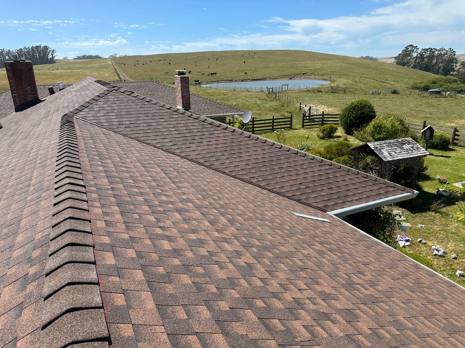 New shingle ridge over Sonoma Valley ranch land